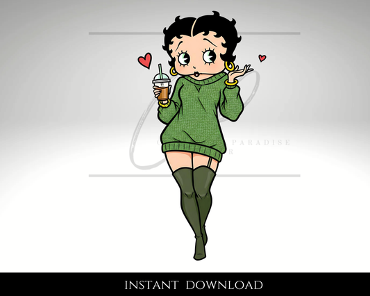 Baddie Boop Thigh High PNG File | Digital Download | Trendy Graphic Design for Sublimation, T-Shirts, Mugs, and More"