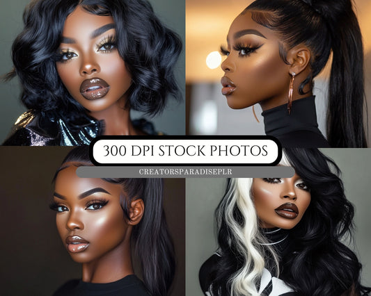 4 GLAM Make Up| Hair Stock Images PNG, Hair| Make Up Melanin Woman, PNG Images Melanin Stock Photos,Png Black Art Digital Download