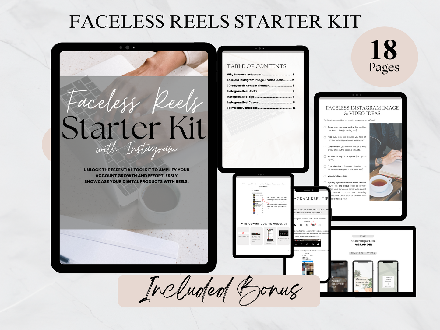 Faceless Reels Starter Kit BUNDLE with Master Resell Rights MRR & Private Label Rights PLR Done for you eBook passive income online