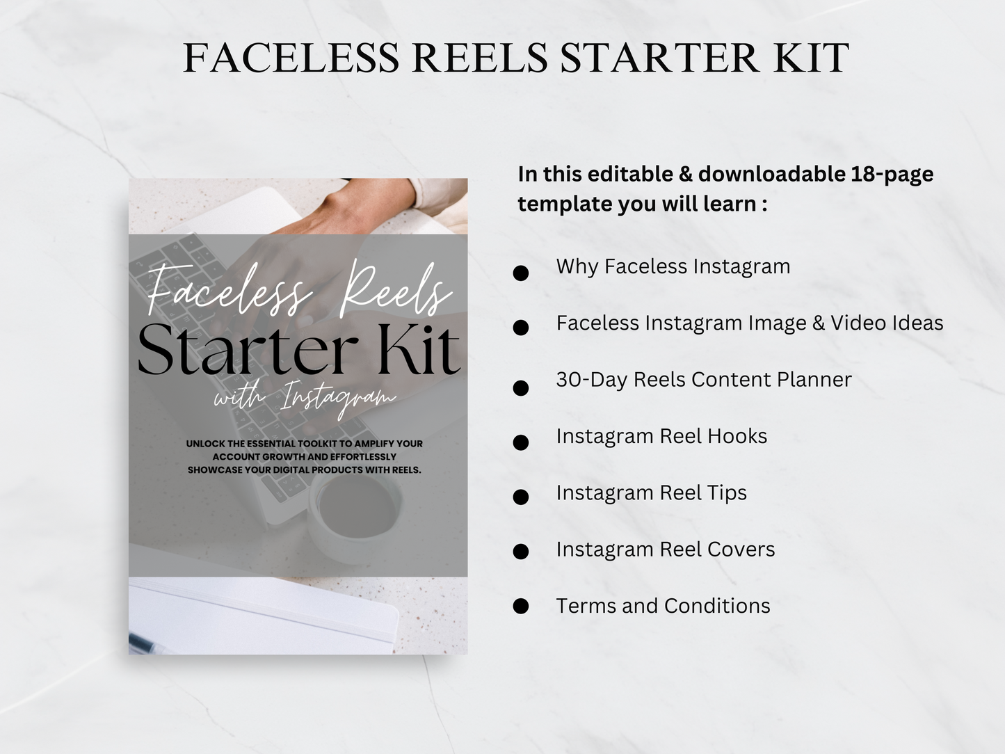 Faceless Reels Starter Kit BUNDLE with Master Resell Rights MRR & Private Label Rights PLR Done for you eBook passive income online