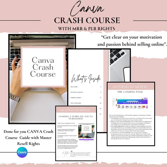 Done For You Canva Crash Course, Digital Products, MRR & PLR Rights, Dfy Digital Products