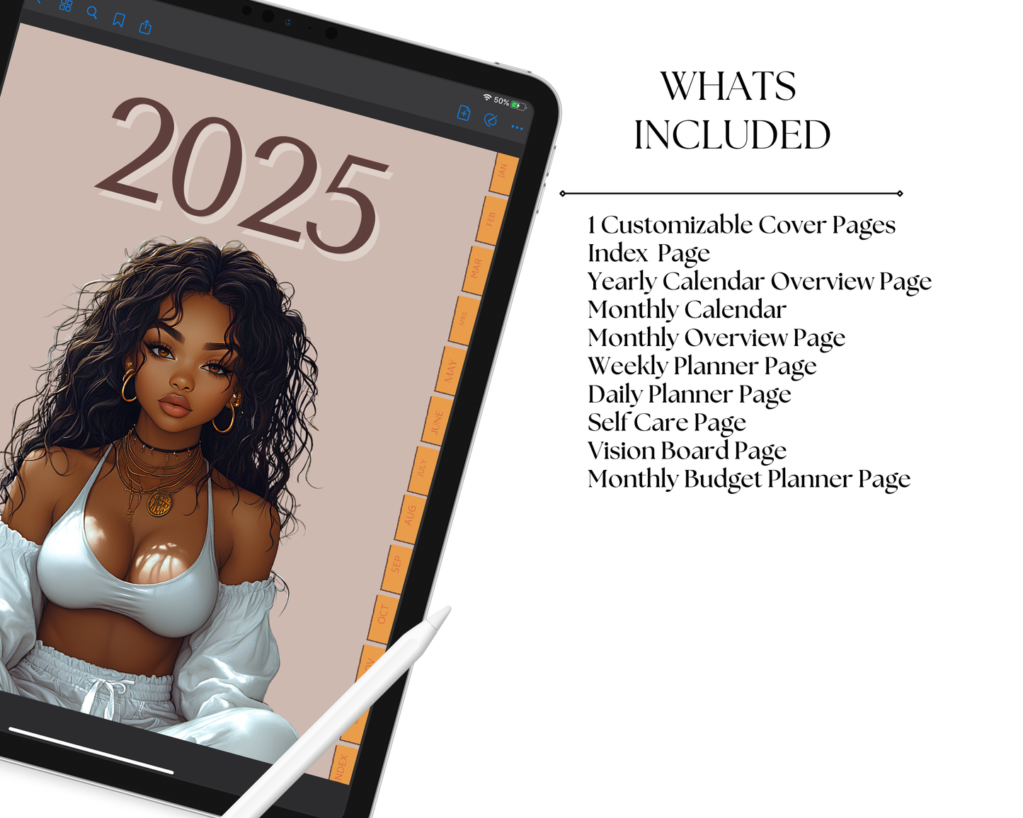 Hyperlinked DFY 2025 Digital Monthly Planner, Daily Planner, Monthly Planner, PLR & MRR s, digital products, Done for you