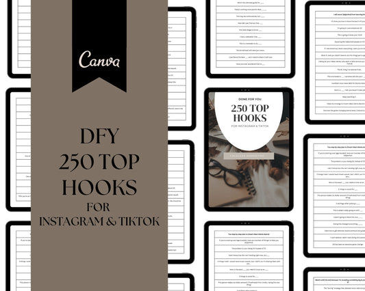 250+ Instagram & TikTok Hooks for Engagement | Viral Content Ideas and Social Media Growth | Editable Captions for Creators"