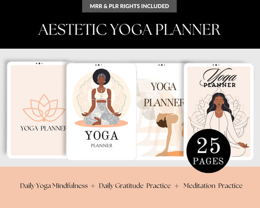 Yoga Planner W/MRR & PLR Rights, Yoga Pose Planner, Tracker