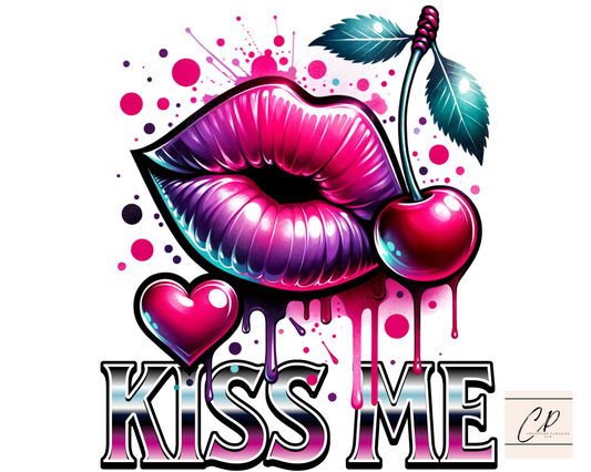 KISS ME PNG, Clip Art, Png Images, Graphic Art Png, Drip Paint Art Digital Download, Graphic Design