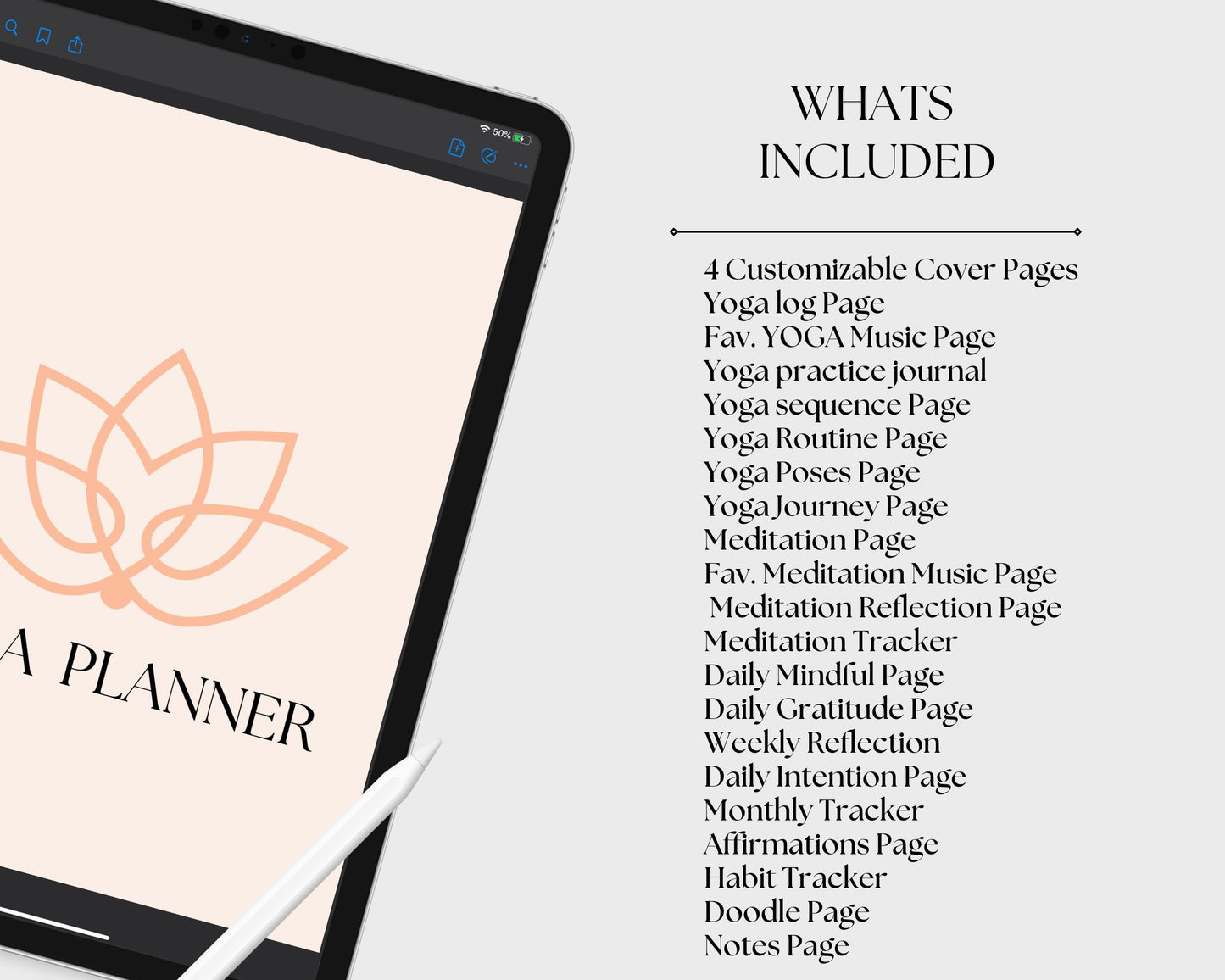 Yoga Planner W/MRR & PLR Rights, Yoga Pose Planner, Tracker