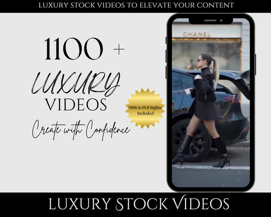 1100 + Luxury Stock Videos Reels Bundle Instagram Posts Done for You Master Resell Rights MRR PLR Content Creator Bank