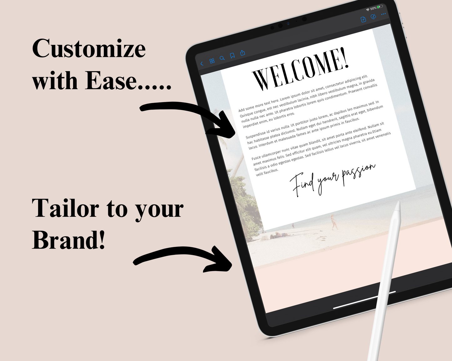 50-Page eBook Template with Private Label Rights PLR & Master Resell Rights MRR eBook Template Editable Resell eBook For Passive Profit