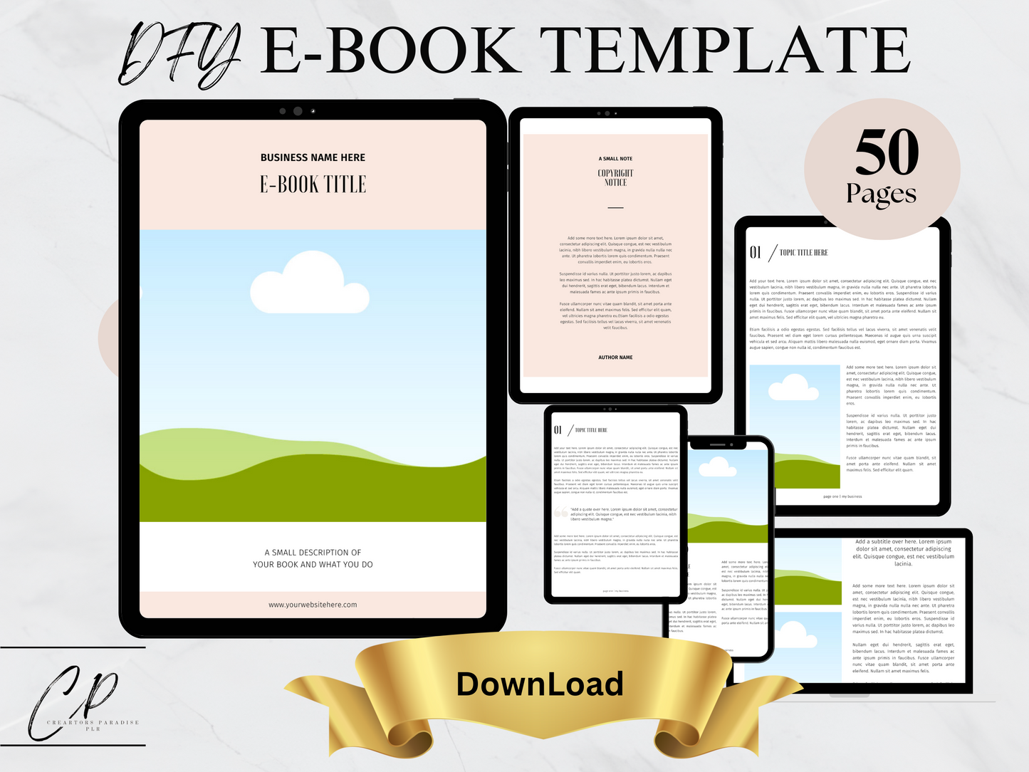 50-Page eBook Template with Private Label Rights PLR & Master Resell Rights MRR eBook Template Editable Resell eBook For Passive Profit