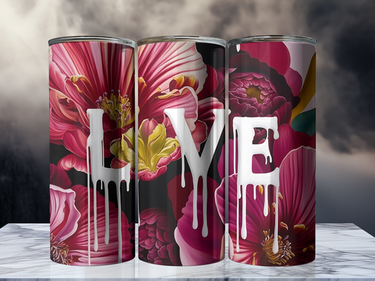 LOVE 20 oz Skinny Tumbler Sublimation Design Digital Download Png Instant DIGITAL ONLY, Tumbler Wrap