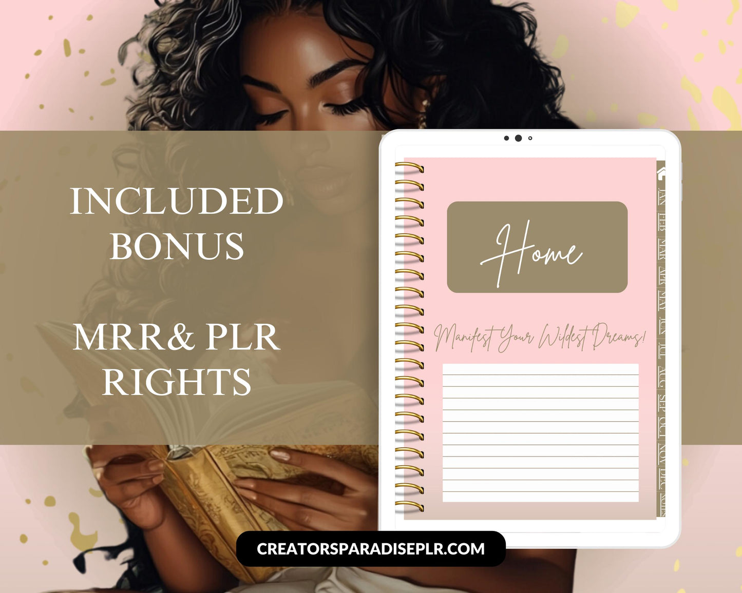 MRR &amp; PLR UNDATED Monthly Planner, Planner, Digital Marketing, Organized Monthly Calendar, Resell Rights