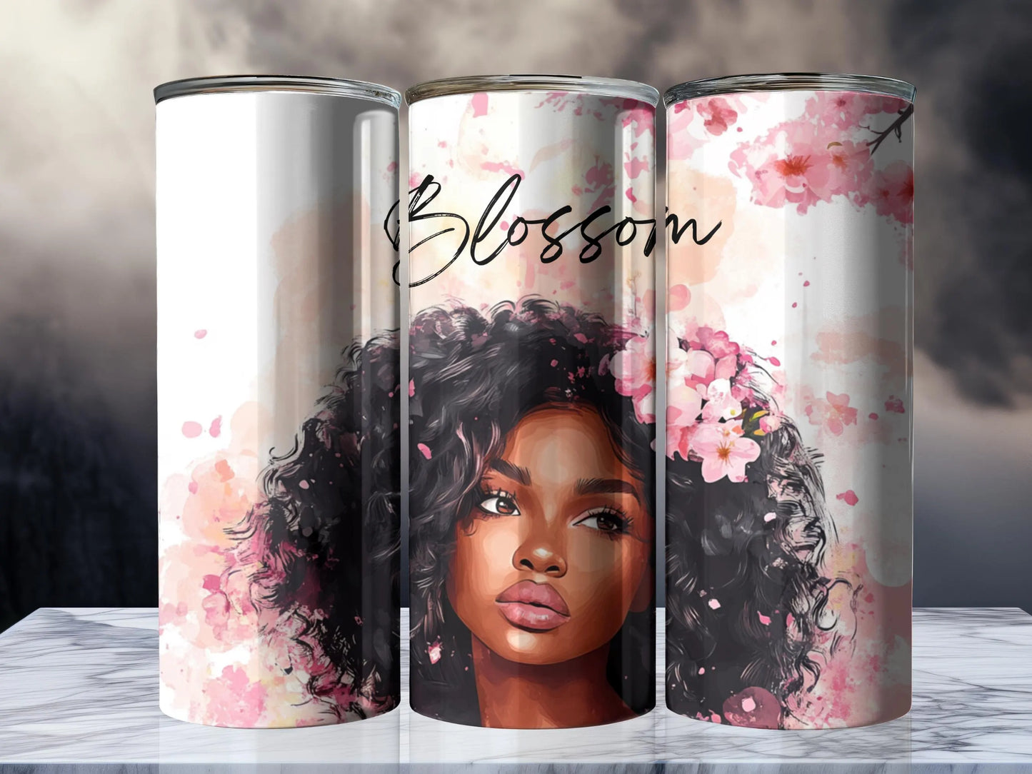 Blossom 20 oz Skinny Tumbler Sublimation Design Digital Download PNG Instant DIGITAL ONLY, Tumbler Wrap