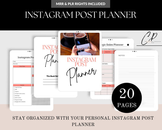 MRR & PLR Instagram Post Planner, Strategic Sales Planner