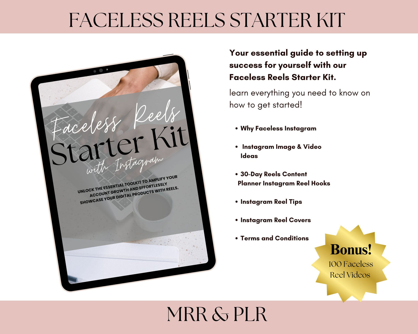 MRR 85 Etsy /Canva Mockup Template Bundle, + Faceless Reels Starter Kit Mockup Digital Product Sales Templates with Master Resell Rights, DFY Digital Products Templates,