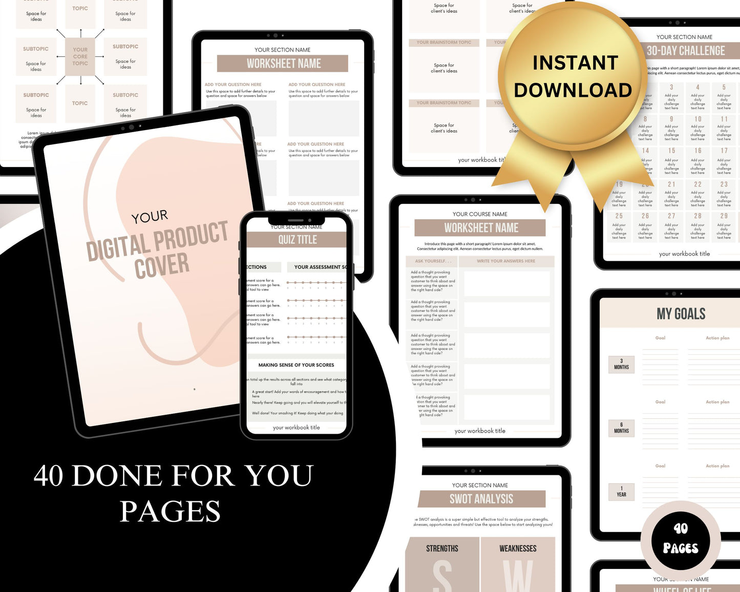 MRR & PLR  DIGITAL PRODUCT CREATOR KIT TEMPLATE/ 30 ETSY MOCKUP TEMPLATES INCLUDED