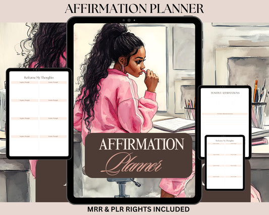 ABUNDANCE MINDSET Affirmation Planner | Manifestation Journal | Gratitude and Positive Thoughts | Self-Care and Meditation Log