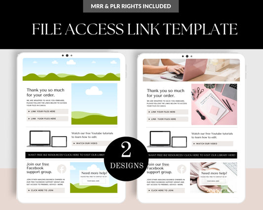 MRR & PLR Seller to Customer File Access Link Template